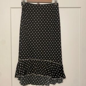 Vintage Black and White Asymmetrical Skirt